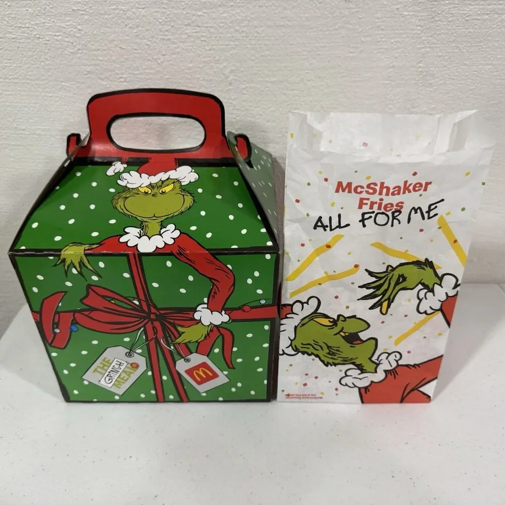 The Grinch Meal Collectible Box & McShaker Fries Bag